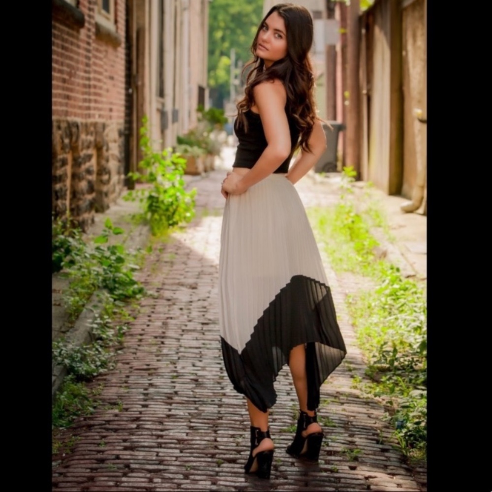 Express pleated maxi skirt